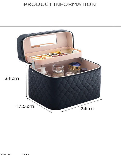 Load image into Gallery viewer, Large Capacity Korean Style Portable Cosmetics Storage Box Travel Wash Cosmetic Case
