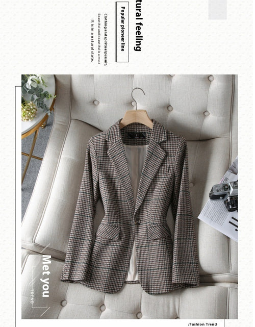 Load image into Gallery viewer, Women&#39;s New Fashion Casual Houndstooth Suit Jacket
