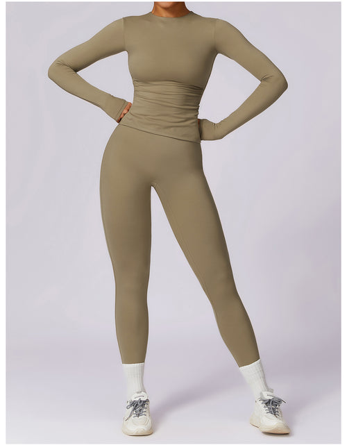 Load image into Gallery viewer, Brushed Tight Long Sleeve Yoga Leisure Workout Clothes
