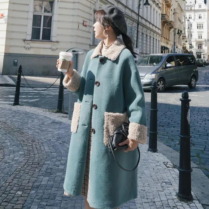 Women's Mid-length Thickened Faux Lamb Plush Coat