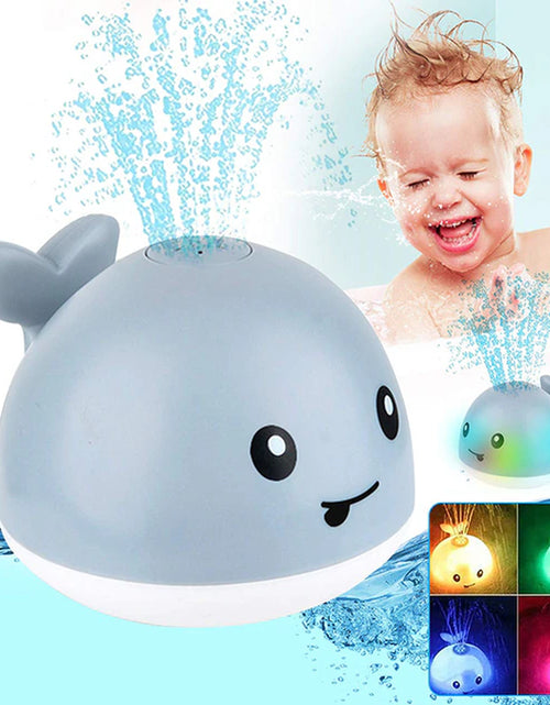 Load image into Gallery viewer, Baby Light up Bath Toys Whale Automatic Sprinkler Bathtub Toys Pool Bathroom Shower Bath Toys for Toddlers Infant Kids Boy Gift
