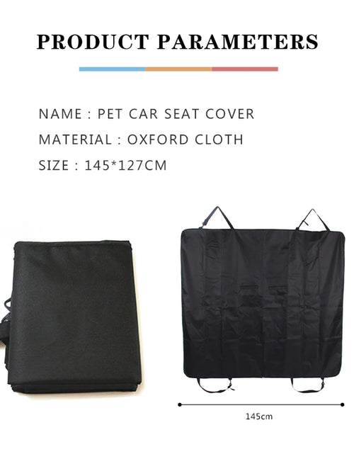 Load image into Gallery viewer, Dog Car Seat Cover Waterproof Pet Carrier Mat Cat Hammock Travel Trunk Car Rear Back Seat for Dog Safety Cushion Pet Transport
