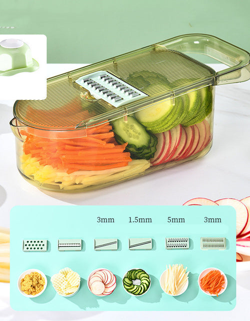 Load image into Gallery viewer, Multifunction Transparent Vegetable Cutter Steel Blade Potato Slicer Fruit Shred Dicing Blades Carrot Cheese Grater Chopper Kitchen Gadgets
