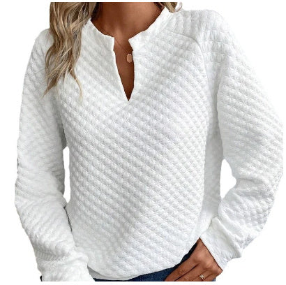 Load image into Gallery viewer, Daily Casual Notched Collar V-shaped Long Sleeve Sweatshirt Women
