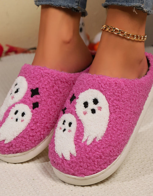 Load image into Gallery viewer, Halloween Cartoon Ghost Cotton Slippers For Women Indoor Non-slip Bedroom Floor Slipper Winter House Shoes
