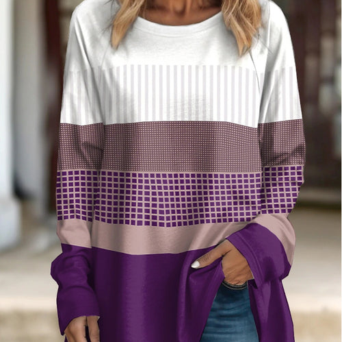 Load image into Gallery viewer, Women&#39;s 3D Pullover Printed Color Blocked Top
