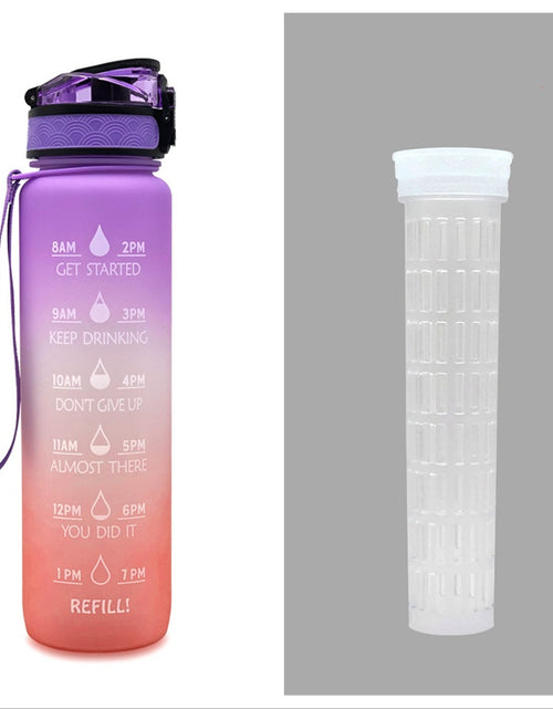 Load image into Gallery viewer, 1L Tritan Water Bottle With Time Marker Bounce Cover Motivational Water Bottle Cycling Leakproof Cup For Sports Fitness Bottles
