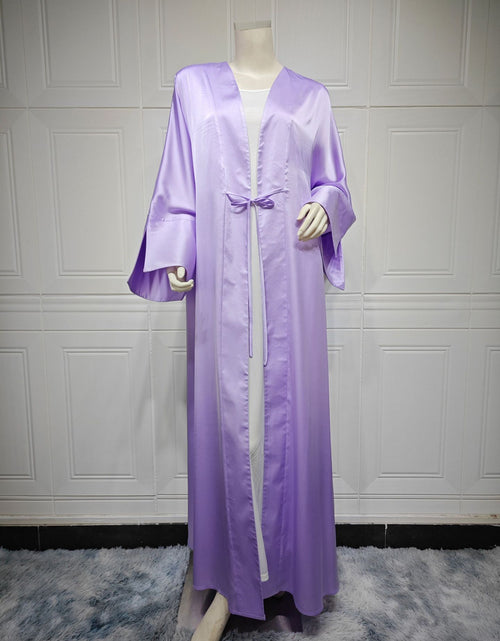 Load image into Gallery viewer, Middle East Muslim Robe Fashion Satin Soft Dress
