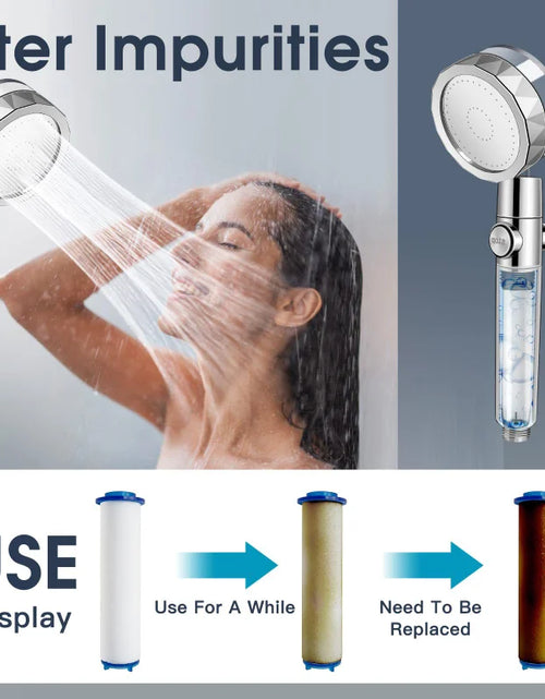 Load image into Gallery viewer, 360 Degrees Rotation Turbo Fan Shower Head High Pressure Water Saving Spray Adjustable Showerhead Filters Bathroom Accessories
